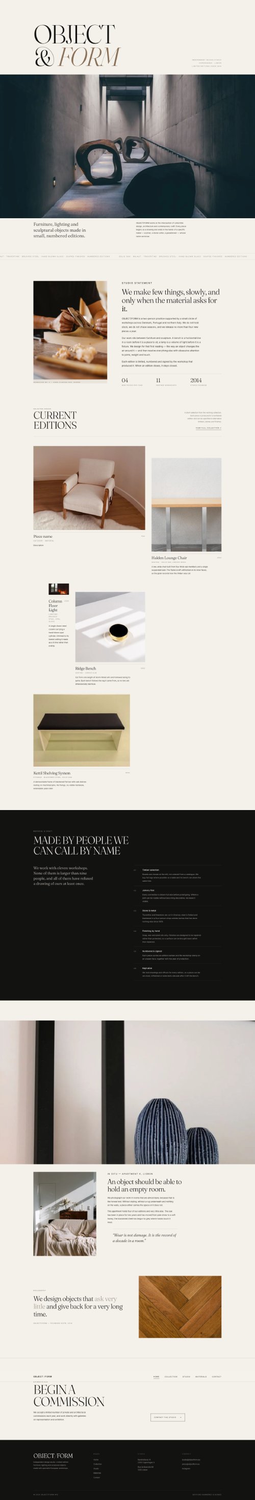 OBJECT/FORM generated website preview